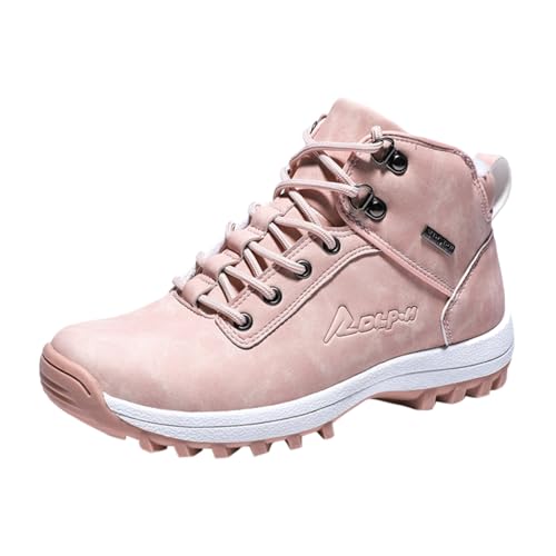 Wanderschuhe Damen Regenschuhe Outdoor Wasserdicht Schneeschuhe Warm Leicht Mit Niedrigem Bund Übergangs Walking Expedition Bergschuhe Schneestiefel Kletterschuhe Jagdstiefel Rosa 39 von SKFLABOOF