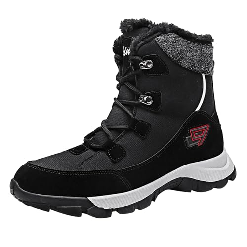 Wanderschuhe Damen Warm Leicht Schneeschuhe Regenschuhe Outdoor Wasserdicht Bergschuhe Mit Niedrigem Bund Übergangs Walking Expedition Schneestiefel Kletterschuhe Jagdstiefel Schwarz 40 von SKFLABOOF