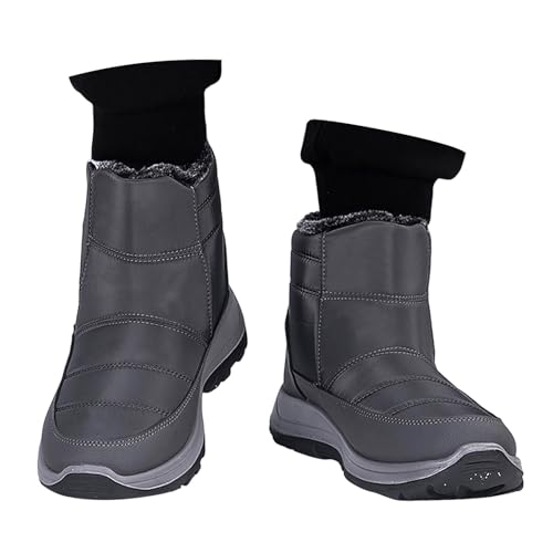 Wanderschuhe Damen Warm Leicht Schneeschuhe Regenschuhe Outdoor Wasserdicht Bergschuhe Schneestiefel Mit Niedrigem Bund Übergangs Walking Expedition Kletterschuhe Jagdstiefel Grau 45 von SKFLABOOF