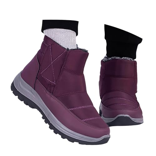 Wanderschuhe Damen Warm Leicht Schneeschuhe Regenschuhe Outdoor Wasserdicht Bergschuhe Schneestiefel Mit Niedrigem Bund Übergangs Walking Expedition Kletterschuhe Jagdstiefel Lila 41 von SKFLABOOF