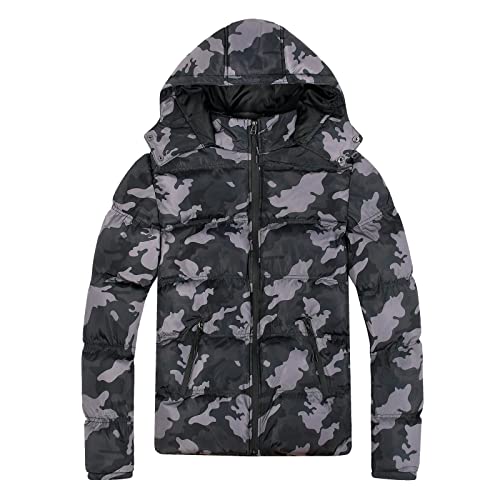 Warehouse Deal, Daunenjacke Herren Leicht Winter Jacket Men Outdoorjacke Wander Jacke Puffer Jacken Fahrrad Winterjacke Herren-Jacken Camouflage, XXL von SKFLABOOF