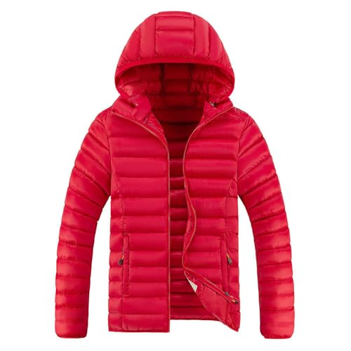 Warehouse Deal, Herren Jacke Winter Sport Herrenjacken Übergangsjacke Leicht Jacken Übergangsjacken Wanderjacke Arbeit Parka Winterjacken Rot, L von SKFLABOOF