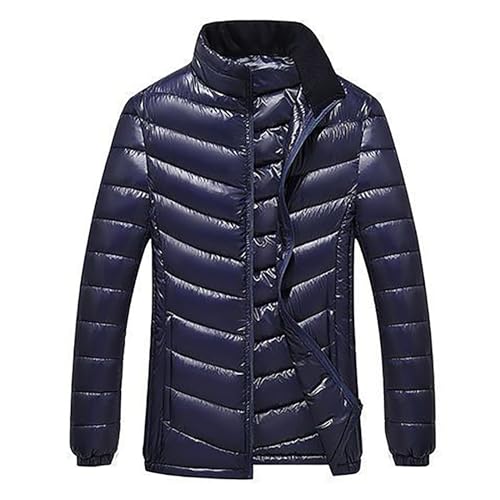 Warehouse Deal, Herren Winterjacke Arbeitsjacke Jacket Men Wintermantel Lang Warm Jacken Jacke Übergangsjacke Daunenjacke Winter Steppjacken Marineblau, XL von SKFLABOOF