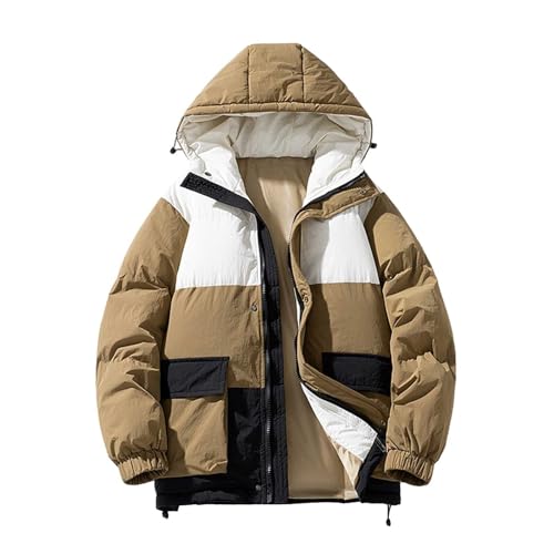 Warehouse Deal, Herren Winterjacke Puffer Jacke Arbeitsjacke Sweatjacke Männer Übergangsjacke Sportjacke Mantel Winter Parka Steppjacke Beige, XL von SKFLABOOF