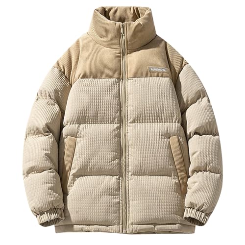 Warehouse Deal, Jacke Herren Winter Arbeitsjacke Sportjacken Für Parker Jacken Softshelljacke Puffer Jacket Outdoorjacke Jogging Laufjacke Khaki, 4XL von SKFLABOOF