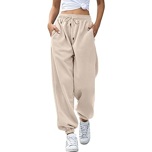 Warehouse Deals Angebote, Baggy Jogginghose Damen Freizeithose Joggpants Sommer Hose Weites Bein Sporthose Mit Taschen Jogginghosen Schlupfhose Sweathose Orange, L von SKFLABOOF