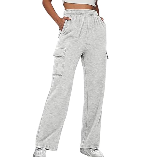 Warehouse Deals Angebote, Capri Sporthose Damen Lockere Sommerhose Baggy Hosen Joggpants Elegant Sweatpants Jogginghose Breite Leichte Outdoor Hose Grau, L von SKFLABOOF