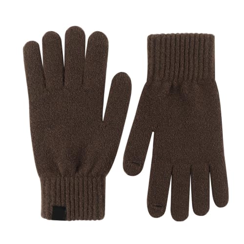 Warehouse Deals Angebote, EIN Stück Damen Handschuhe Winter Running-Handschuhe Für Herren Thermo Wasserdicht & Fäustlinge Jagdhandschuhe Elegant Sport Braun, A von SKFLABOOF