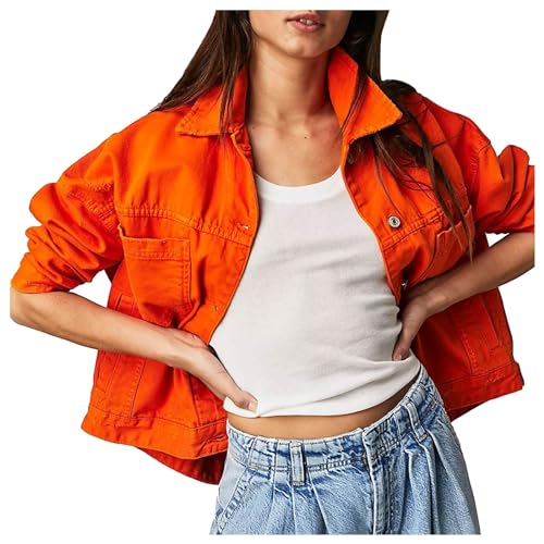 Warehouse Deals Angebote, Jeans Jacken Für Damen Damen-Jeansjacken Jeansjacke Braut Jacke Festival Sommerjacke Übergangsjacke Sommer Orange, M Warehouse Deals Angebote, Jeans Jacken Für Damen Damen-Jeansjacken Jeansjacke Braut Jacke Festival Sommerjacke Übergangsjacke Sommer Orange, M von SKFLABOOF