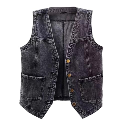 Warehouse Deals Angebote, Jeans Jacken Für Damen Jacke Übergangsjacke Sommer Damenjeans Jeansjacke Mädchen Blouson Damen-Jeansjacken Schwarz, XL von SKFLABOOF