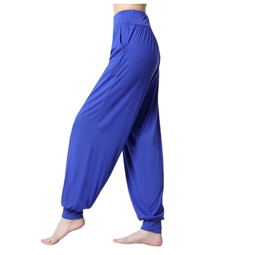 Warehouse Deals Angebote, Sporthose Damen Große Größen Wide Leg Hose Jogger Joggpants Elegant Loungewear Sommer Jogpants Weites Bein Stretch Capri Light Blue, L von SKFLABOOF