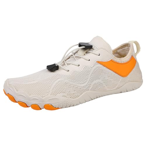 Wasserschuhe Damen - Fahrradschuhe Barefoot Running rutschfeste Beach Shoes Wasserfeste Schuhe Breiter Sportliche Damenschuhe Swimming Wattwanderschuhe Barfuß Hausschuhe Outdoor Weiss, 44 F von SKFLABOOF