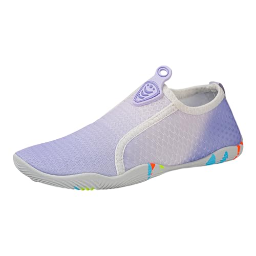 Wasserschuhe Damen - Fahrradschuhe Schwimmschuhe Indoor Summer Herren Orthoback Schuhe Elegant Wasserfest Barfussschuhe Wasserdicht rutschfeste Sommer Shoe Wasserfeste Outdoor Lila, 38 F von SKFLABOOF