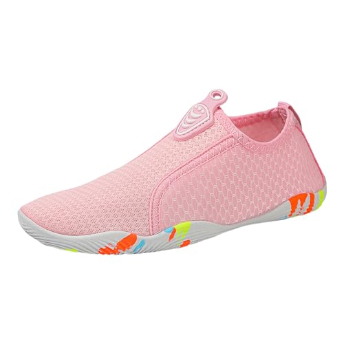 Wasserschuhe Damen - Fahrradschuhe Schwimmschuhe Indoor Summer Herren Orthoback Schuhe Elegant Wasserfest Barfussschuhe Wasserdicht rutschfeste Sommer Shoe Wasserfeste Outdoor Rosa, 42 F von SKFLABOOF