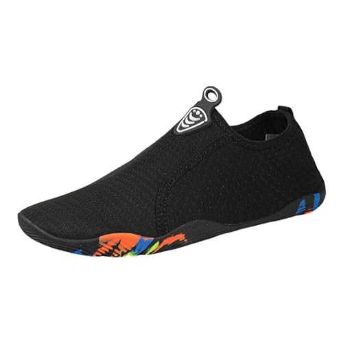 Wasserschuhe Damen - Fahrradschuhe Schwimmschuhe Indoor Summer Herren Orthoback Schuhe Elegant Wasserfest Barfussschuhe Wasserdicht rutschfeste Sommer Shoe Wasserfeste Outdoor Schwarz, 46 F von SKFLABOOF