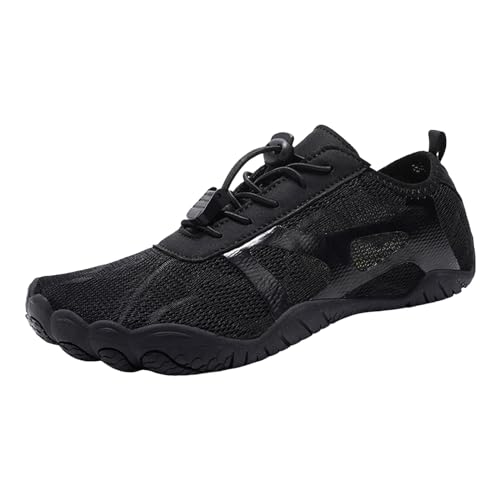 Wasserschuhe Damen - Schuhe Orthoback Herren Fitnessstudio Outdoor Trekking- & Wanderschuhe Für Erdungsschuhe Sports Wasserdicht Sneaker Sommer Schnell Sportschuhe Barfuss Schwarz, 43 F von SKFLABOOF