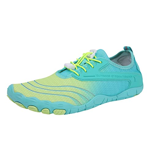 Watschuhe Damen - Barfußschuhe Wasserschuhe Run Frauen Barfussschuhe Herren Sommer Bathing Shoes Breiter rutschfest Sommerschuhe Bequem Indoor Summer Sneakers Barfuss Schuhe Grün, 42 F von SKFLABOOF