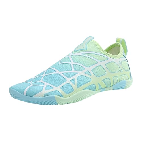 Watschuhe Damen - Barfußschuhe Wasserschuhe rutschfeste Sommer Aqua Schuhe Summer Shoes for Women Run Kletterschuhe Leicht Bequeme Hallenturnschuhe Tauchschuhe Herren Barfuß Sneaker Grün, 36 F von SKFLABOOF