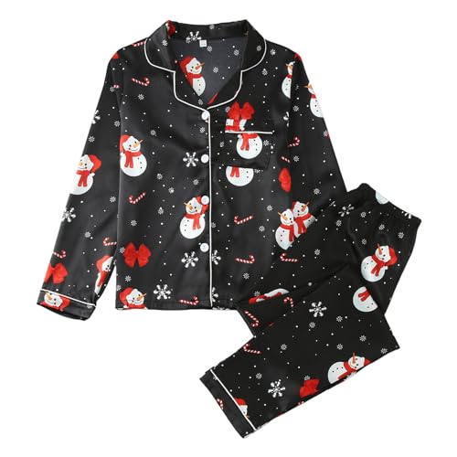 Weihnachten Sale, Kinder Weihnachten Pyjamas Stitch Schlafanzug Mädchen Weihnachtskleid Baby Kuschel Pyjama Junge Winter Schwarz, 140 von SKFLABOOF