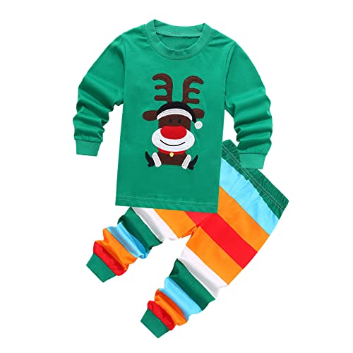 Weihnachten Sale, Schlafanzug Weihnachten Kinder Baby Weihnachtsoutfit Mädchen Kinderpyjamas Jungs Kuschel Pyjama Jungen Lang Junge Rot, 95 von SKFLABOOF