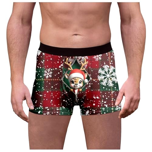 Weihnachten Sale, Weihnachtsboxershort Herren Männer Boxershorts Witzig Bunte Unterhosen Weihnachts Sachen Shorts Unterwäsche Lustige Rot, L von SKFLABOOF