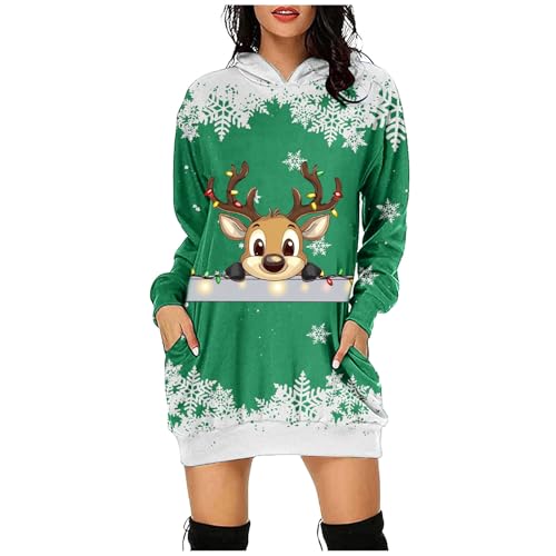 Weihnachten Sale, Weihnachtskleidung Weihnachtspulli Damen Weihnachten Pullover Kostüm Ugly Christmas Sweater Weihnachts Kleidung Grün, L von SKFLABOOF