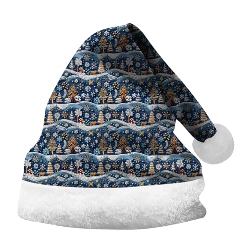 Weihnachtsmütze Erwachsene Nikolausmütze Weihnachtsmann Mütz Plüsch Rand für Christbaumspitze Festliche Weihnachtsfeier Unisex von SKFLABOOF