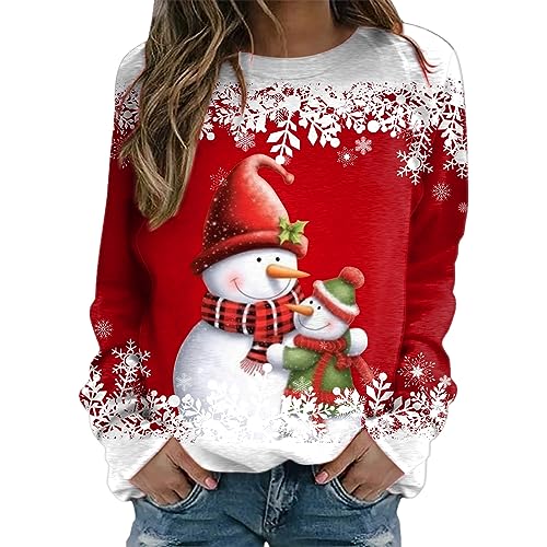 Weihnachtspulli Damen Hässlich Streetwear Weihnachtspulli Weihnachtsoutfit Hässlicher Weihnachtspullover Lustig Weihnachts Dicke Winterpullover Sweater Weihnachtspullover Rot S von SKFLABOOF