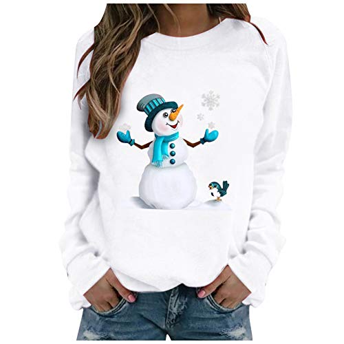 Weihnachtspulli Damen Warm Winter Weihnachtsoutfit Weihnachtspullover Ugly Christmas Sweater Familie Personalisierte Weihnachts Weihnachtspulli Sweater Winterpullover Weiß XL von SKFLABOOF