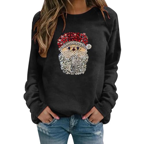 Weihnachtspulli Damen Winter Streetwear Weihnachtspulli Weihnachtsoutfit Ugly Christmas Sweater Warm Dicke Weihnachts Sweater Weihnachtspullover Winterpullover Silber M von SKFLABOOF