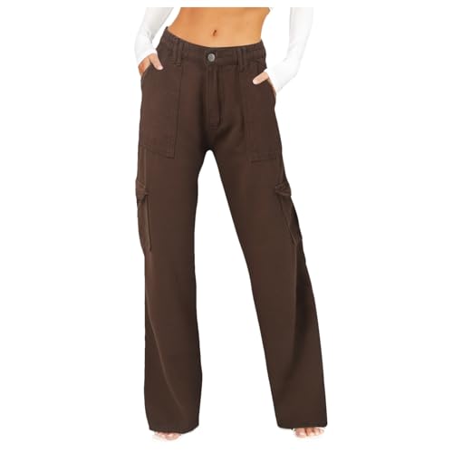 Wide Leg Jeans Damen, Jeans Damen Baggy Hose Low Waist Wide-Leg Pants Hosen Teenager Mädchen Jeanshose 90 Jahre Outfit Jogginghose Baggy-Jeans Jogging Braun, M Wide Leg Jeans Damen, Jeans Damen Baggy Hose Low Waist Wide-Leg Pants Hosen Teenager Mädchen Jeanshose 90 Jahre Outfit Jogginghose Baggy-Jeans Jogging Braun, M von SKFLABOOF