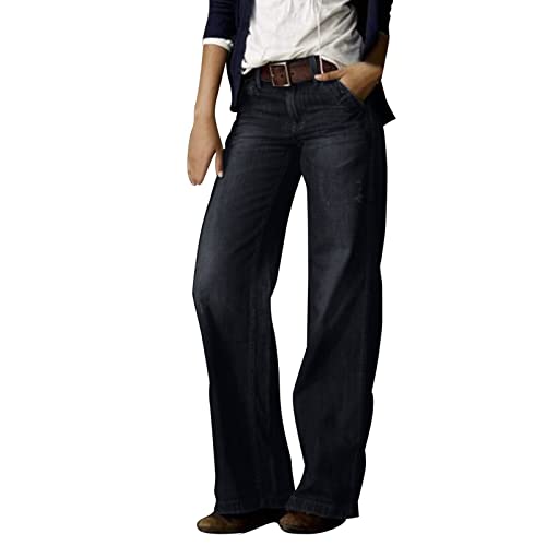 Wide Leg Jeans Damen, Jeans Damen Weites Bein Wide Leg Hose Low Waist Hüftjeans Schlupfjeans Damenhose Baggy High Weite Stretch Mit Weitem Schwarz, S Wide Leg Jeans Damen, Jeans Damen Weites Bein Wide Leg Hose Low Waist Hüftjeans Schlupfjeans Damenhose Baggy High Weite Stretch Mit Weitem Schwarz, S von SKFLABOOF