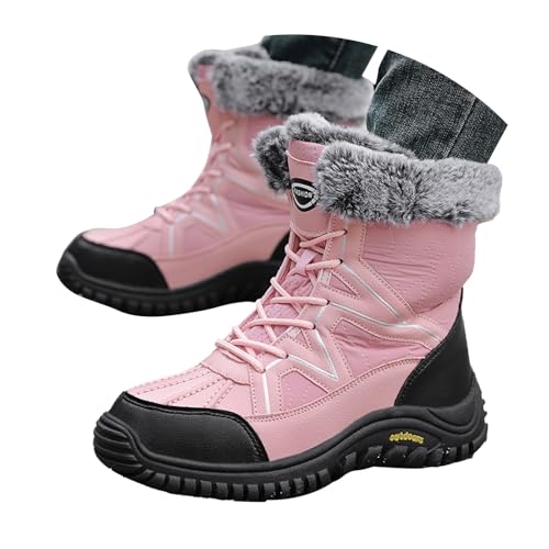 Winterstiefel Damen Outdoor Winter Snow Boots Schneeschuhe rutschfeste Thermo Boots Trekkingschuhe Winterstiefel Damen Gefüttert Winterschuhe Damen Rosa 40 von SKFLABOOF