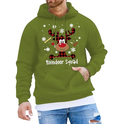 b Ware, Christmas Hoodie Last Weihnachten Männer Ugly Weihnachtspullover Lustig Partnerlook Pullover Herren Weihnachts Sweatshirt Grün, 3XL von SKFLABOOF