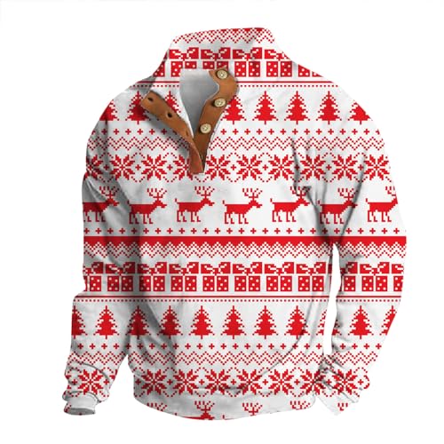 b Ware 2 Wahl, Weihnachts Hoodie Herren Weihnachtskleid Pullover Weihnachten Ugly Christmas Sweater Weihnachtspullover Hässlich Sweatshirt Watermelon Red, M von SKFLABOOF