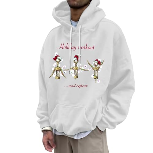 b Ware 2 Wahl, Weihnachts Hoodie Herren Weihnachtsm Christmas Pullover Lustiger Weihnachtspullover Lustig Weihnachtspullis Weihnachten Ugly Weiss, XXL von SKFLABOOF