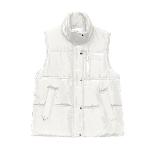 blitzangebote, Damen-Westen Puffer Jacke Damen Leichte Damenweste Damenwesten Ärmellos Leicht Steppweste Ärmellose Kurze Weste Weiss, S von SKFLABOOF