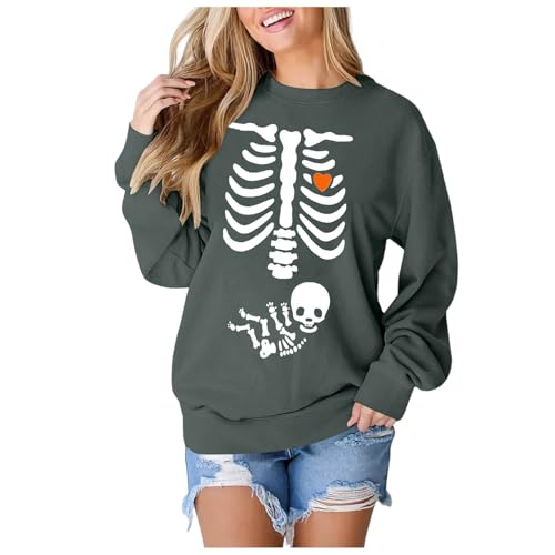 blitzangebote, Sweatshirts Für Damen Sweatshirt Halloween Kleidung Pullover Mädchen Coole Shirts Tshirt Fall Fashion Sweater Women Kostüm Große Größen Marineblau, L von SKFLABOOF