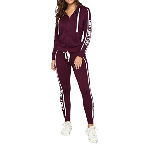 blitzangebote, Tracksuit Damen Hausanzug Sportklamotten Zwei Teiler Set Partner Pullover 2er Für Paare Gym Outfit Homewear Herren Trainingsanzug Rot, S von SKFLABOOF