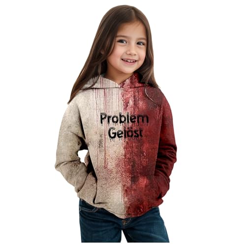 blitzangebote des Tages, Halloween Kostüm Kinder Gruselig - Sweater Kinder mit Kapuze Blutiges Pulli Pullover Teenager Mädchen Bloody Langarmshirt Sweatshirt Beige, 140 blitzangebote des Tages, Halloween Kostüm Kinder Gruselig - Sweater Kinder mit Kapuze Blutiges Pulli Pullover Teenager Mädchen Bloody Langarmshirt Sweatshirt Beige, 140 von SKFLABOOF