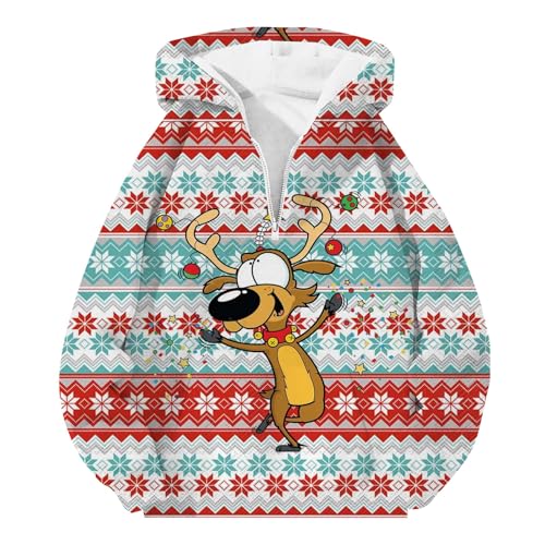 tagesangebote Heute, Christmas Hoodie Weihnachtsmann Weihnachten Pullover Weihnachtspullover Ugly Sweater Lustige Herren Weihnachtsoutfit Männer Rot, M von SKFLABOOF