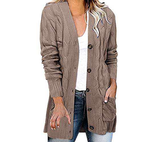 tagesangebote Heute, Damen Cardigan - Damen Cardigan Leichte Strickjacke Boleros Für Damen Vorne Offen Elegant Jacke Strickjacken Kurz Strick Elegante Pullover Strickjacken Für Damen Rosa, S von SKFLABOOF