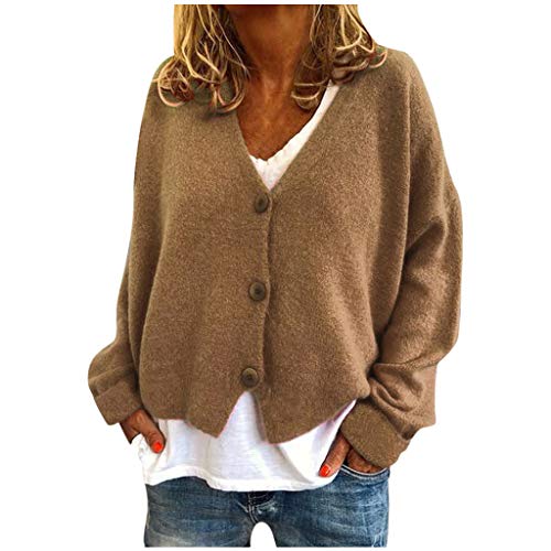 tagesangebote Heute, Damen Strickjacke - Damen Strickjacke Strickpullover Damen Bolero Jacke Kurze Kurz Cardigan Strickjacken Elegant Elegante Pullover Strick Pullover Für Damen Khaki, 3XL von SKFLABOOF