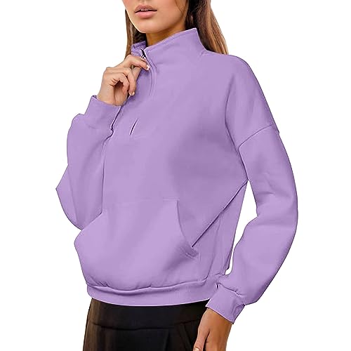 tagesangebote Heute, Pullover Teenager Mädchen Langarmshirt Damen Elegant Coole Klamotten Für 10 Jahre Elegantes Oberteil Sweatshirt Outdoor-Bekleidung Lila, S von SKFLABOOF