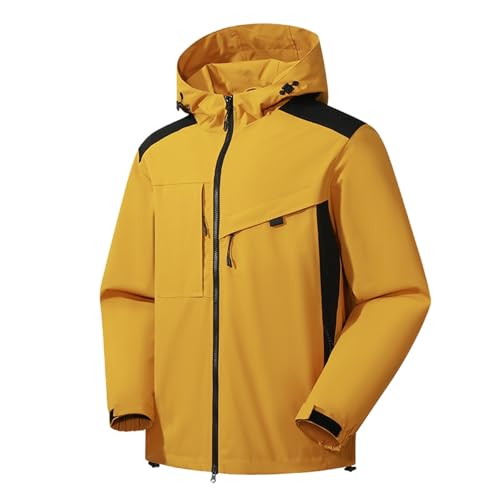 tagesangebote Heute, Ski Jacken Herren Jacke Outdoor Damen Winter Work Jacket Men Damen-Jacken Skijacke Softshelljacke Für Winterjacke Fahrrad Gelb, 4XL von SKFLABOOF