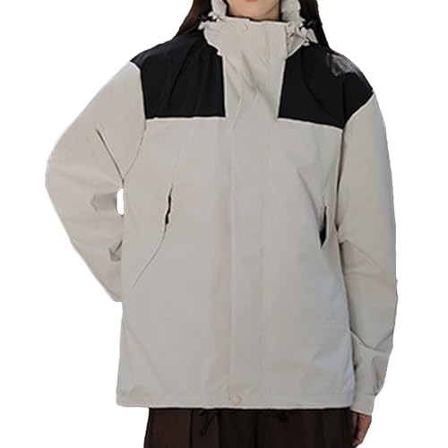 tagesangebote Heute, Ski Jacken Herren Winterjacke Wasserdicht Damen Mit Teddyfell Innen Winter Mantel Frauen Softshelljacke Warm Sport Weiss, L von SKFLABOOF