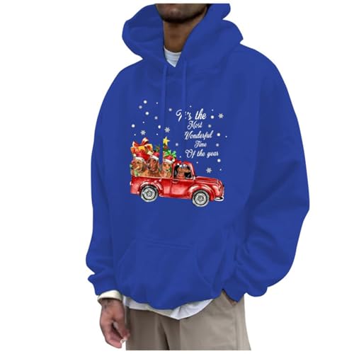 tagesangebote Heute, Weihnachts Hoodie Ugly Christmas Sweater Herren Pullover Weihnachten Weihnachtspullover Hässlich Last Lustig Lustiger Blau, 3XL von SKFLABOOF