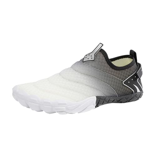 wasserdichte Schuhe Damen - Barfußschuhe Sommer Barfuss Run Weich Herren Breiter Barfuß Sneaker Wasserfeste rutschfeste Traillaufschuhe Schwimmschuhe Fahrradschuhe Grau, 40 F von SKFLABOOF