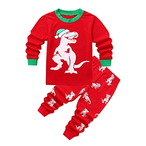 weihnachtspulli Kinder, Weihnachtsschlafanzüge Kinder Baby Schlafanzug Jungen Weihnachts Pyjama Mädchen Pijamas Kuschel Teenager Weihnachtspullover Rot, 130 von SKFLABOOF