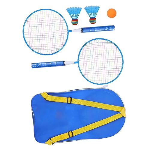 SKISUNO Badminton Schläger Set 6 Teiliges Federballspielzeug Für 3 12 Jahre Leichte Rackets Zufälligen Farben + 2 Federbälle + 1 Ball + Tragetasche Outdoor Sport von SKISUNO